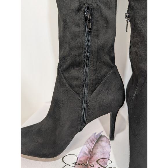 Jessica Simpson Abrine Black Microsuede Over the Knee Heeled Boots 6.5 - Picture 3 of 12